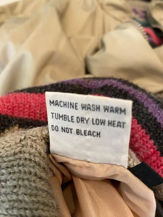 Vintage Womens Knit Reversible Jacket Southwestern Beige With Pink Purple Large - Picture 8 of 13